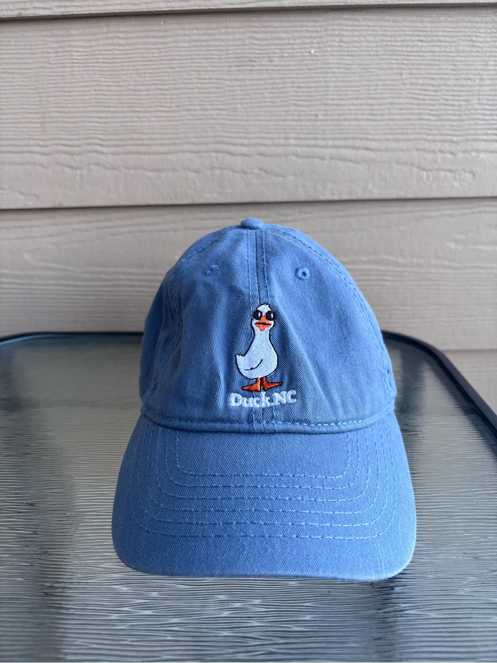 Duck, North Carolina Outer Banks Light Blue Embroidered Duck Baseball Cap